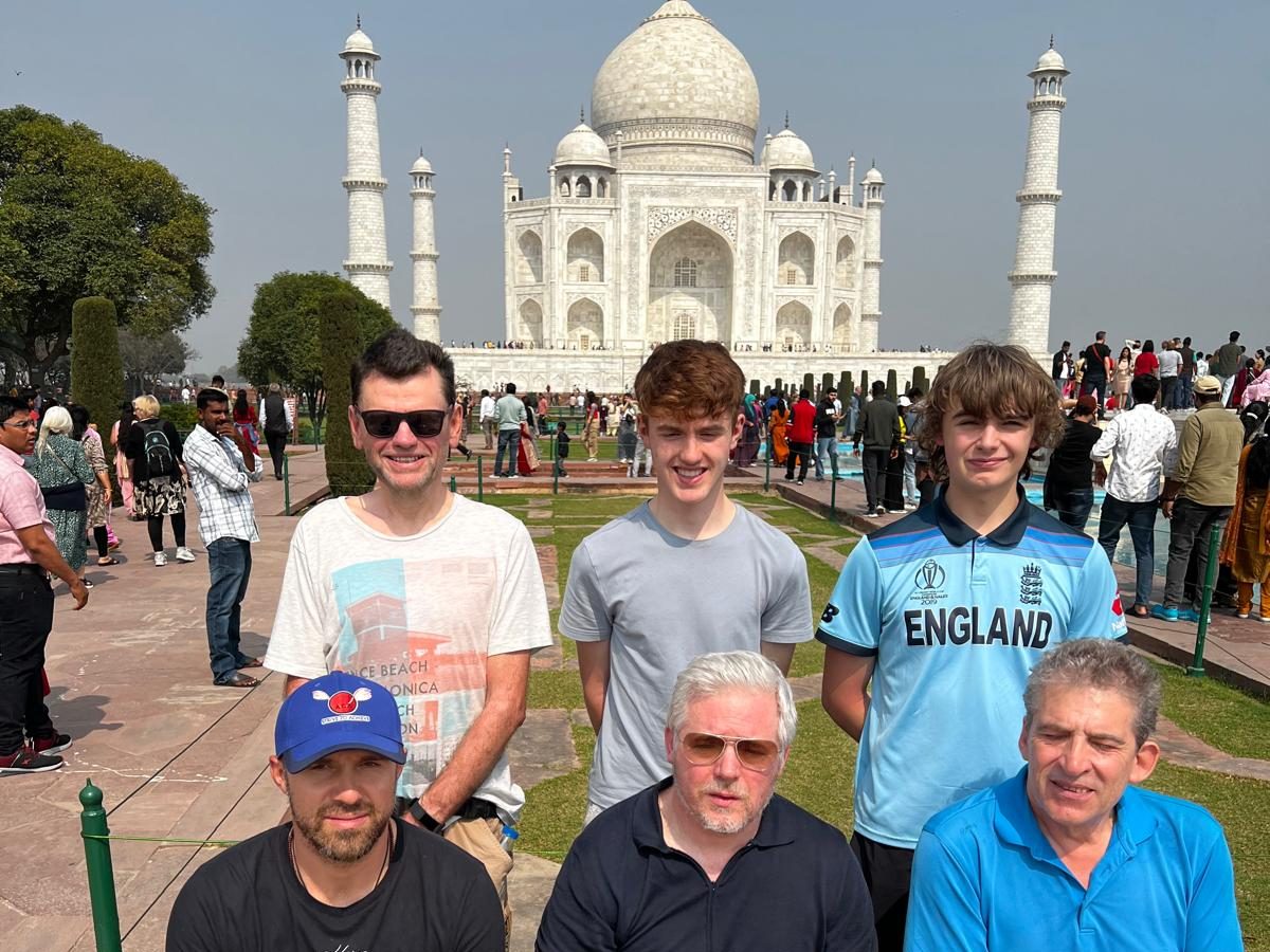The group in front of the Taj Mahal